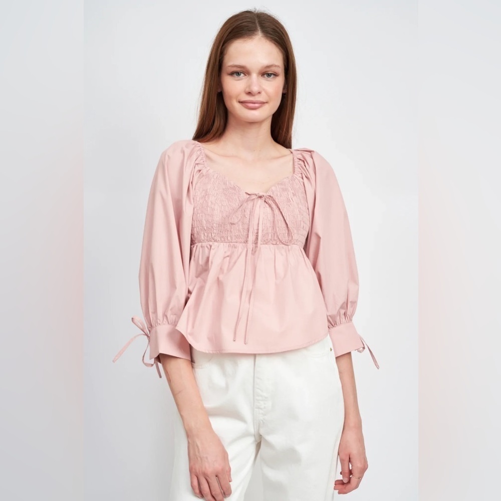 En Saison Amaya Blouse in Dusty Pink